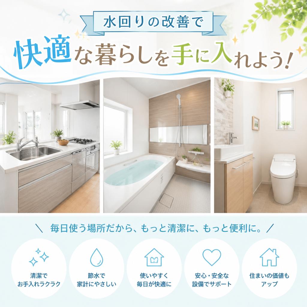 水回りの改善で快適な暮らしを手に入れよう！