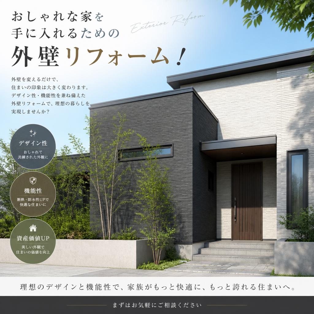 おしゃれな家を手に入れるための外壁リフォーム！