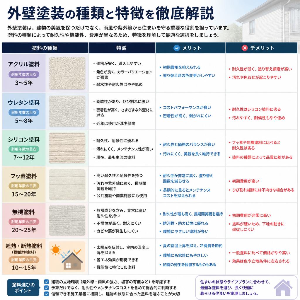 選べる塗装工事とその特徴