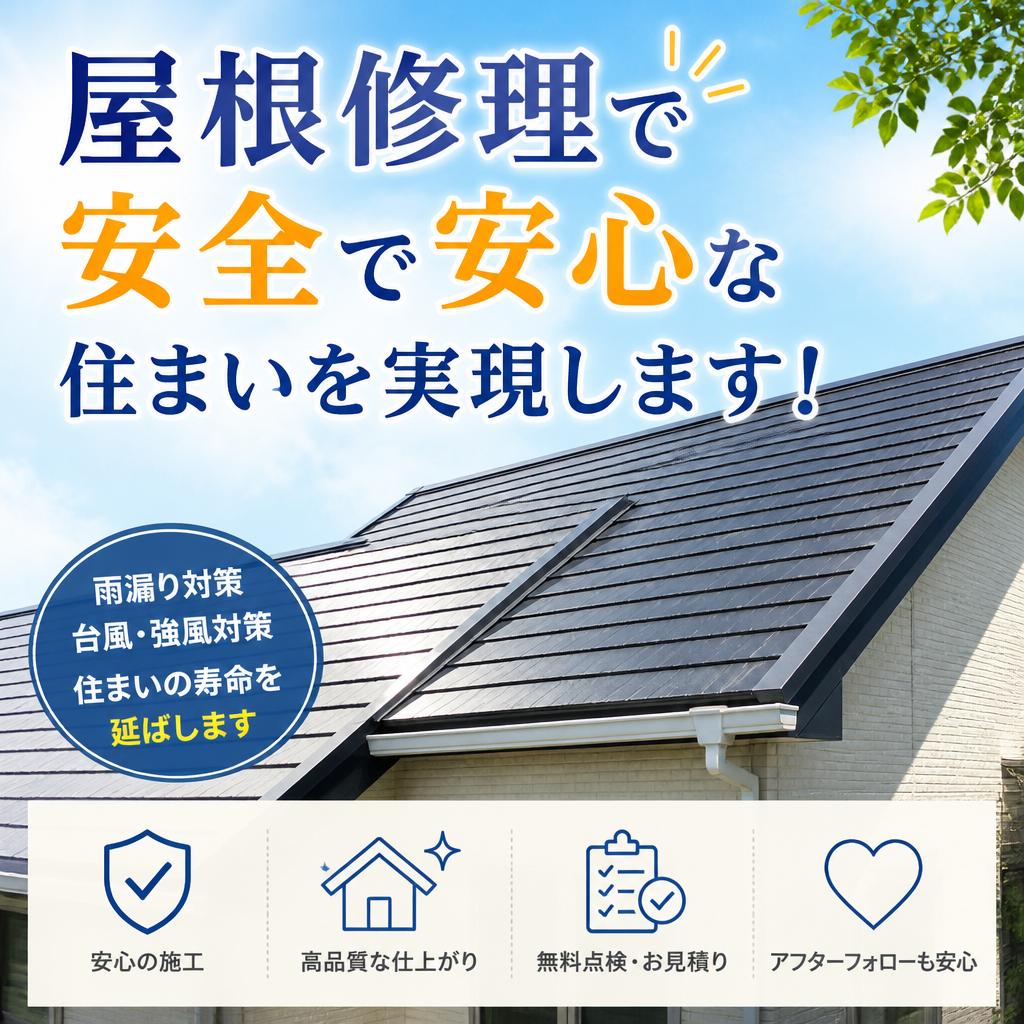 屋根修理で安全で安心な住まいを実現します！