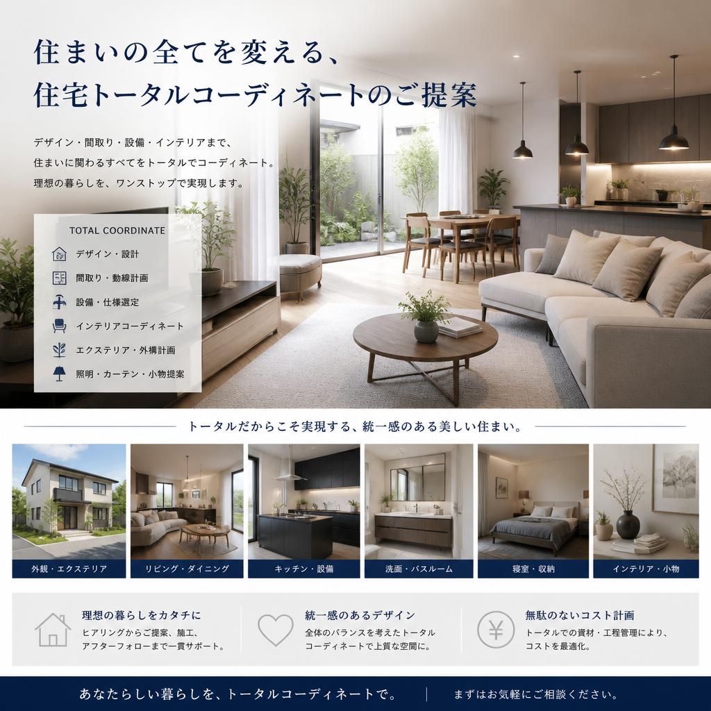 住まいの全てを変える、住宅トータルコーディネートのご提案