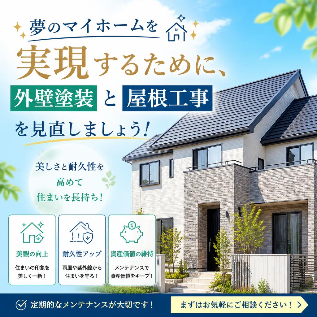 夢のマイホームを実現するために、外壁塗装と屋根工事を見直しましょう！