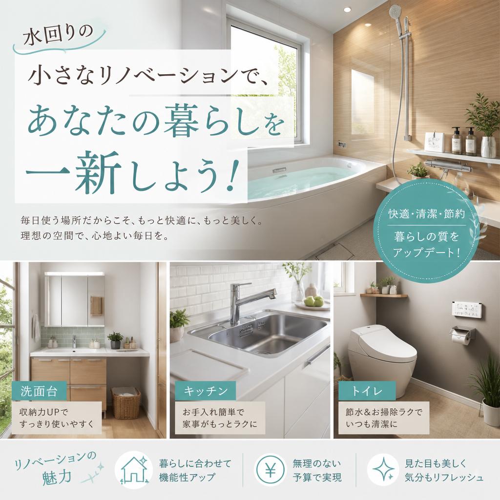 水回りの小さなリノベーションで、あなたの暮らしを一新しよう！
