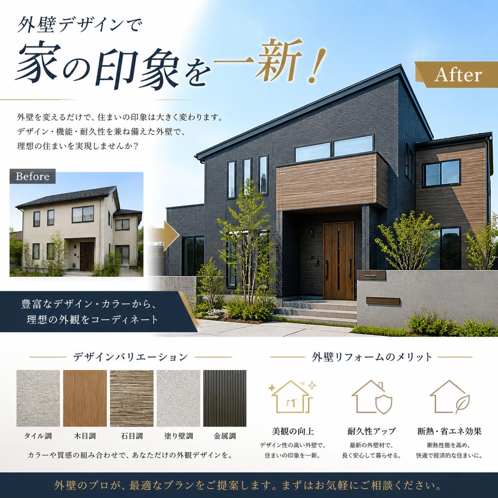 外壁デザインで家の印象を一新！