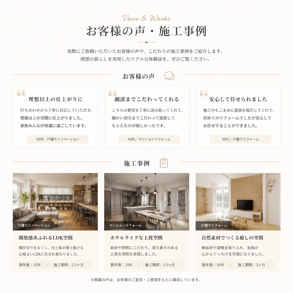 実績とお客様の声
