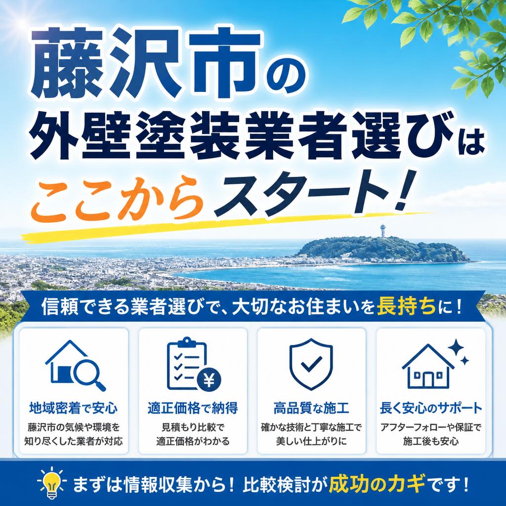 藤沢市の外壁塗装業者選びはここからスタート！