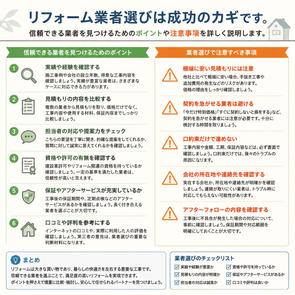 あなたに最適な業者の選び方