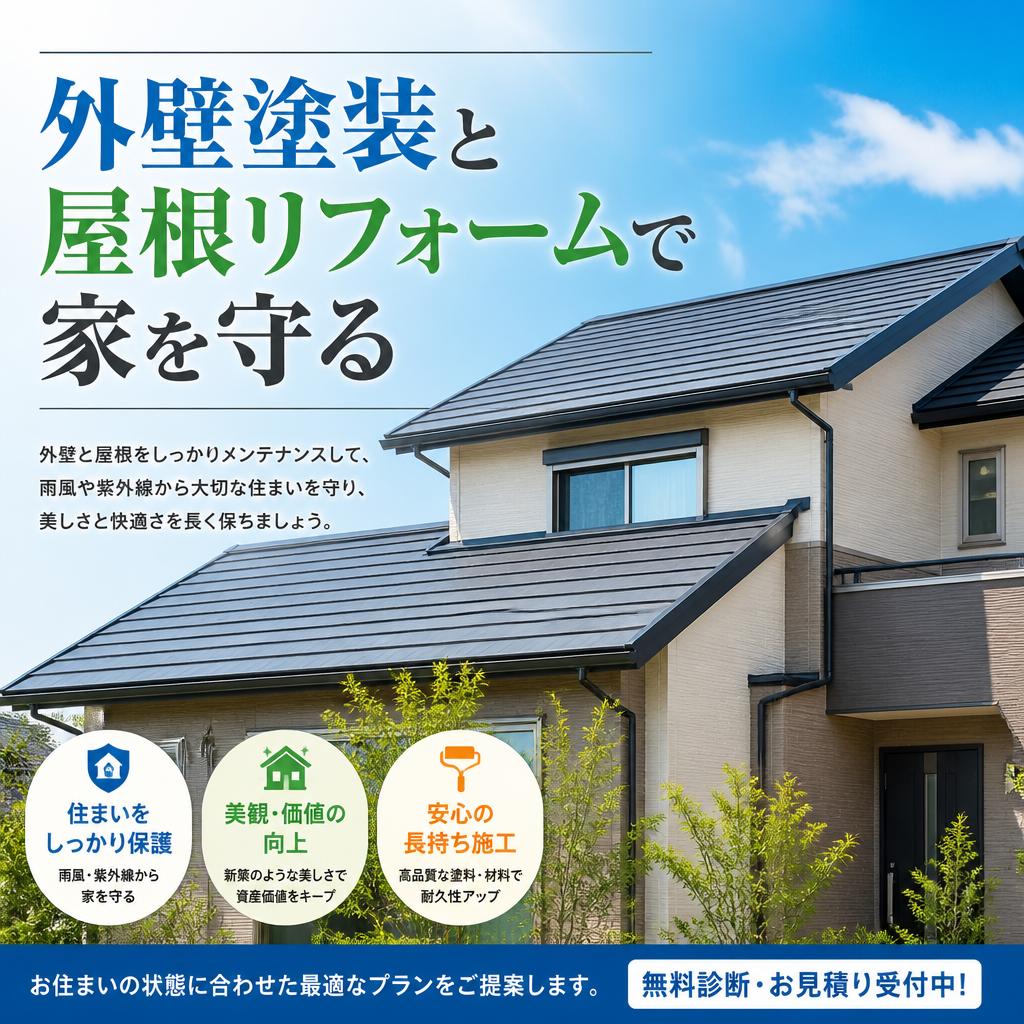 外壁塗装と屋根リフォームで家を守る