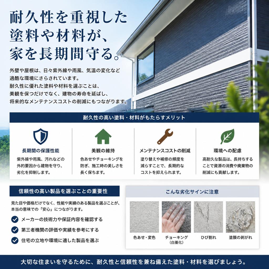 耐久性の高い材料選び