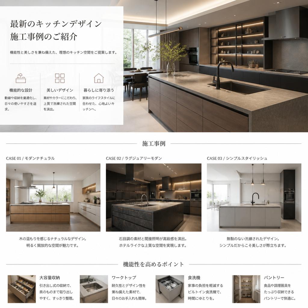施工事例：スタイリッシュなキッチン