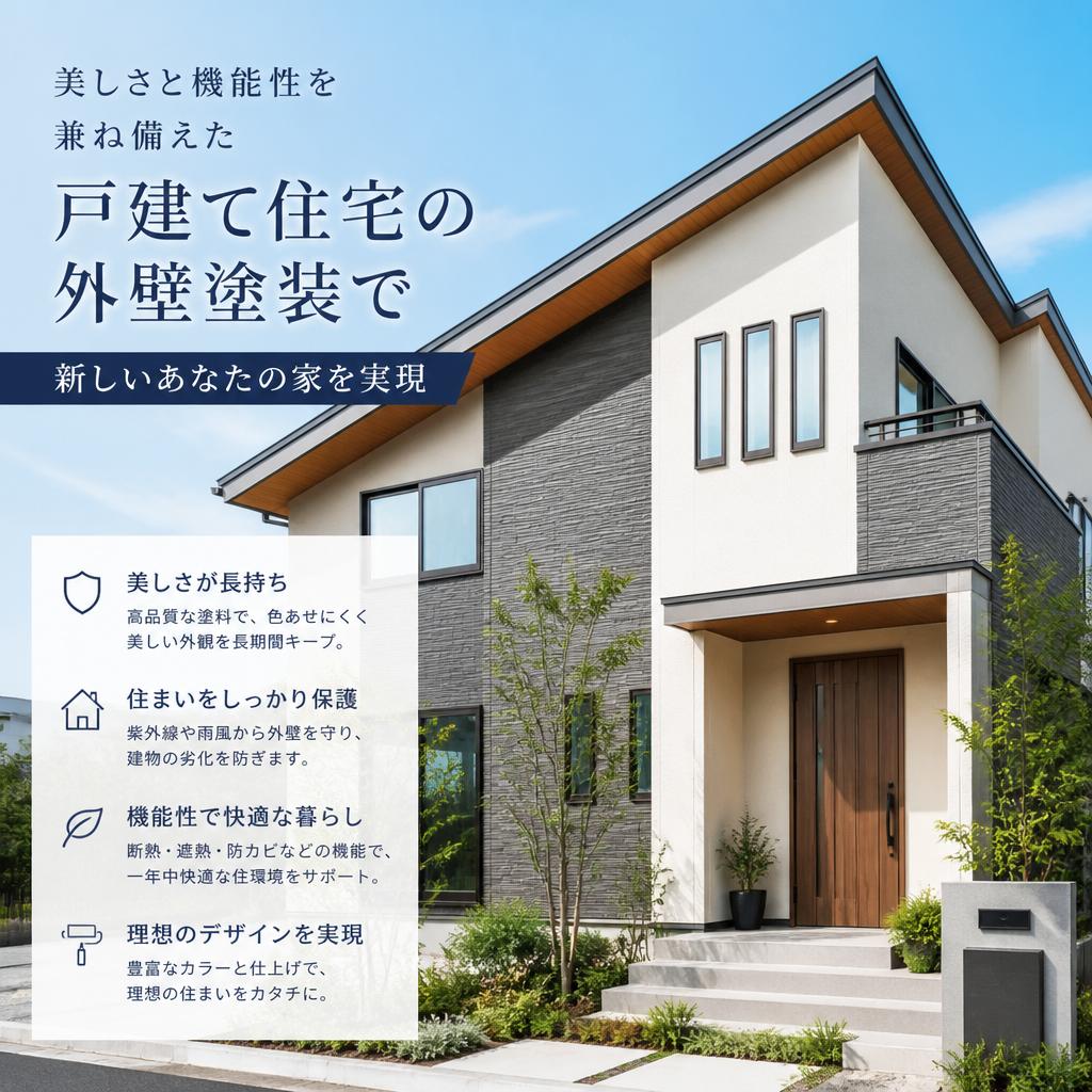 美しさと機能性を兼ね備えた戸建て住宅の外壁塗装で新しいあなたの家を実現