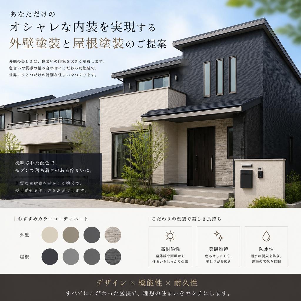 あなただけのオシャレな内装を実現する外壁塗装と屋根塗装のご提案