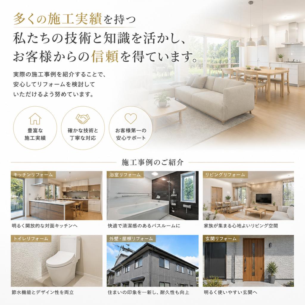 豊富な施工実績とお客様の声