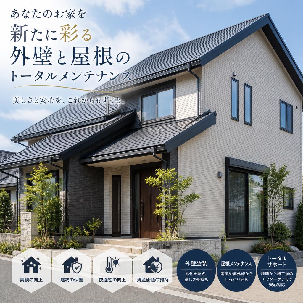 あなたのお家を新たに彩る外壁と屋根のトータルメンテナンス