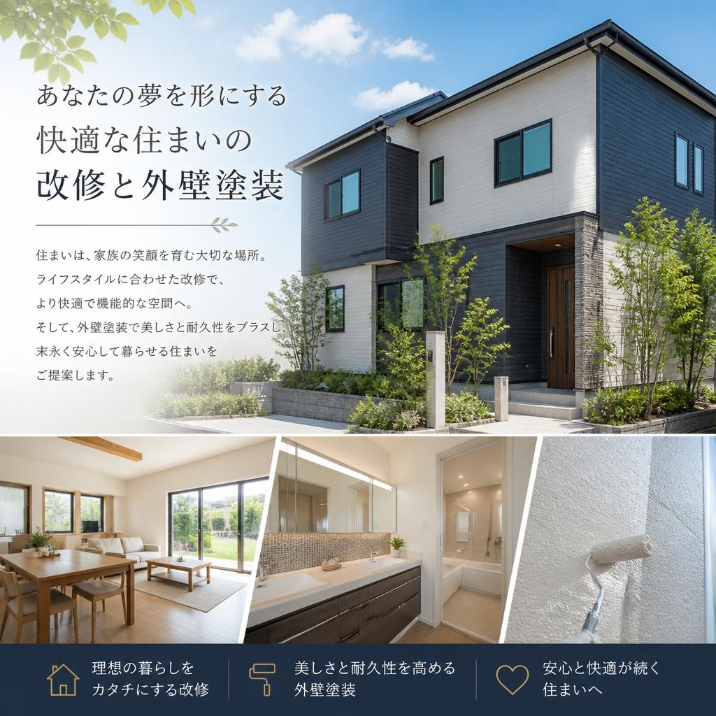 あなたの夢を形にする快適な住まいの改修と外壁塗装