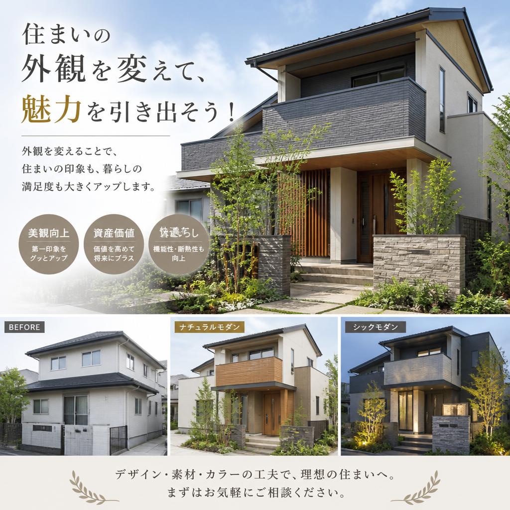 住まいの外観を変えて、魅力を引き出そう！