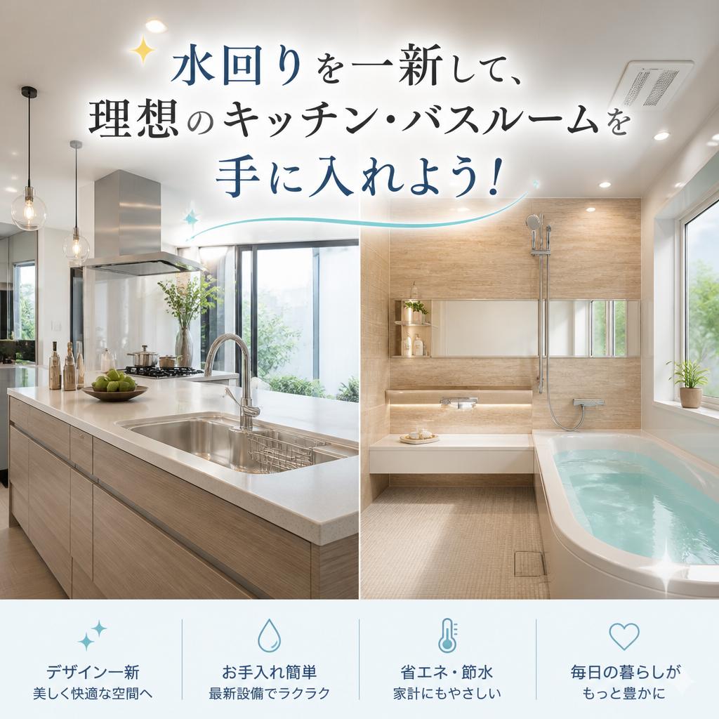 水回りを一新して、理想のキッチン・バスルームを手に入れよう！