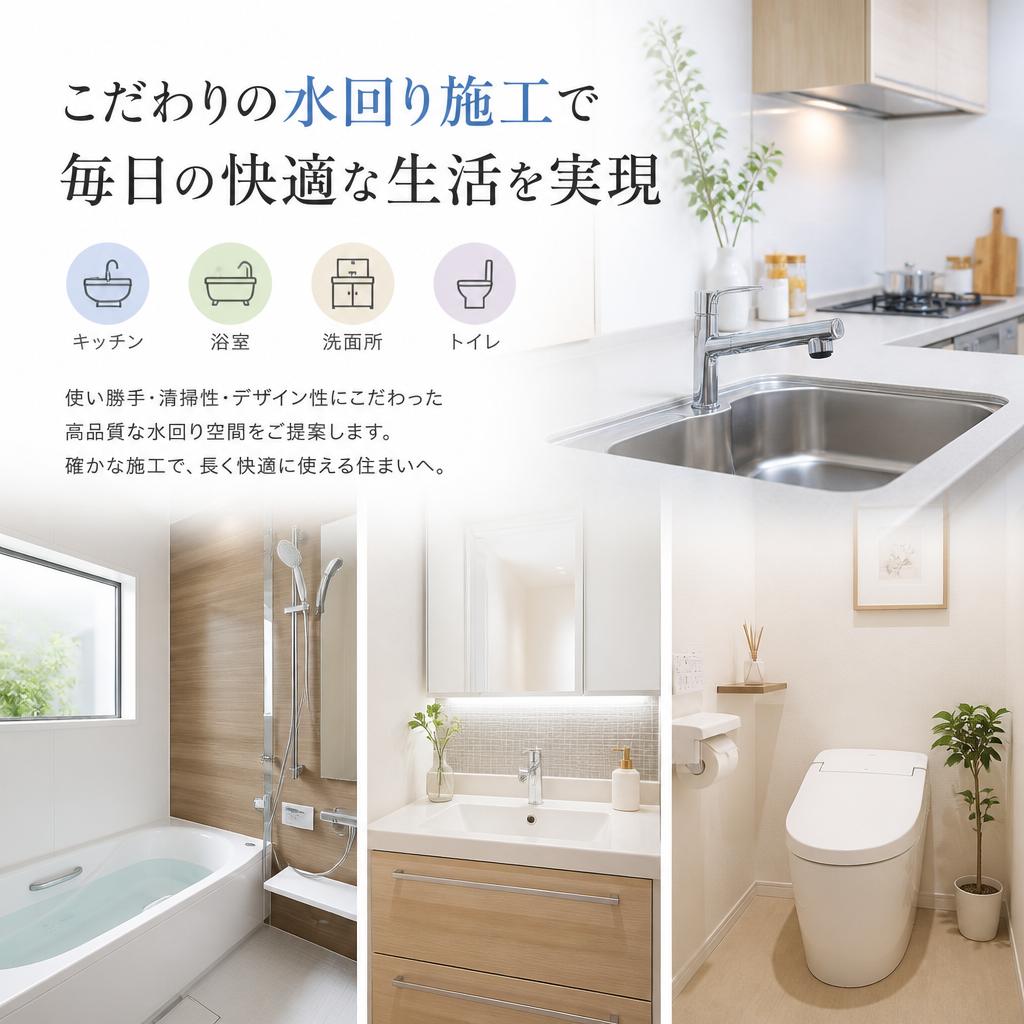 こだわりの水回り施工で毎日の快適な生活を実現