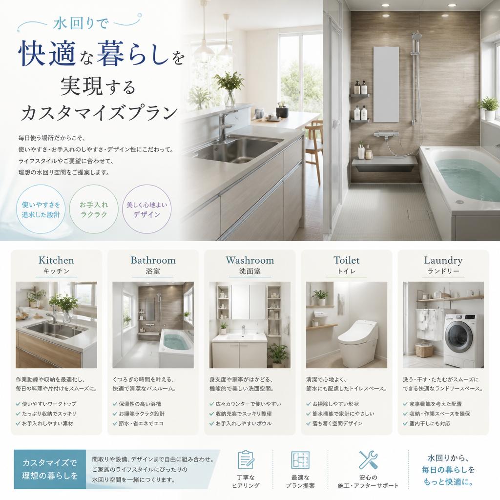 水回りで快適な暮らしを実現するカスタマイズプラン