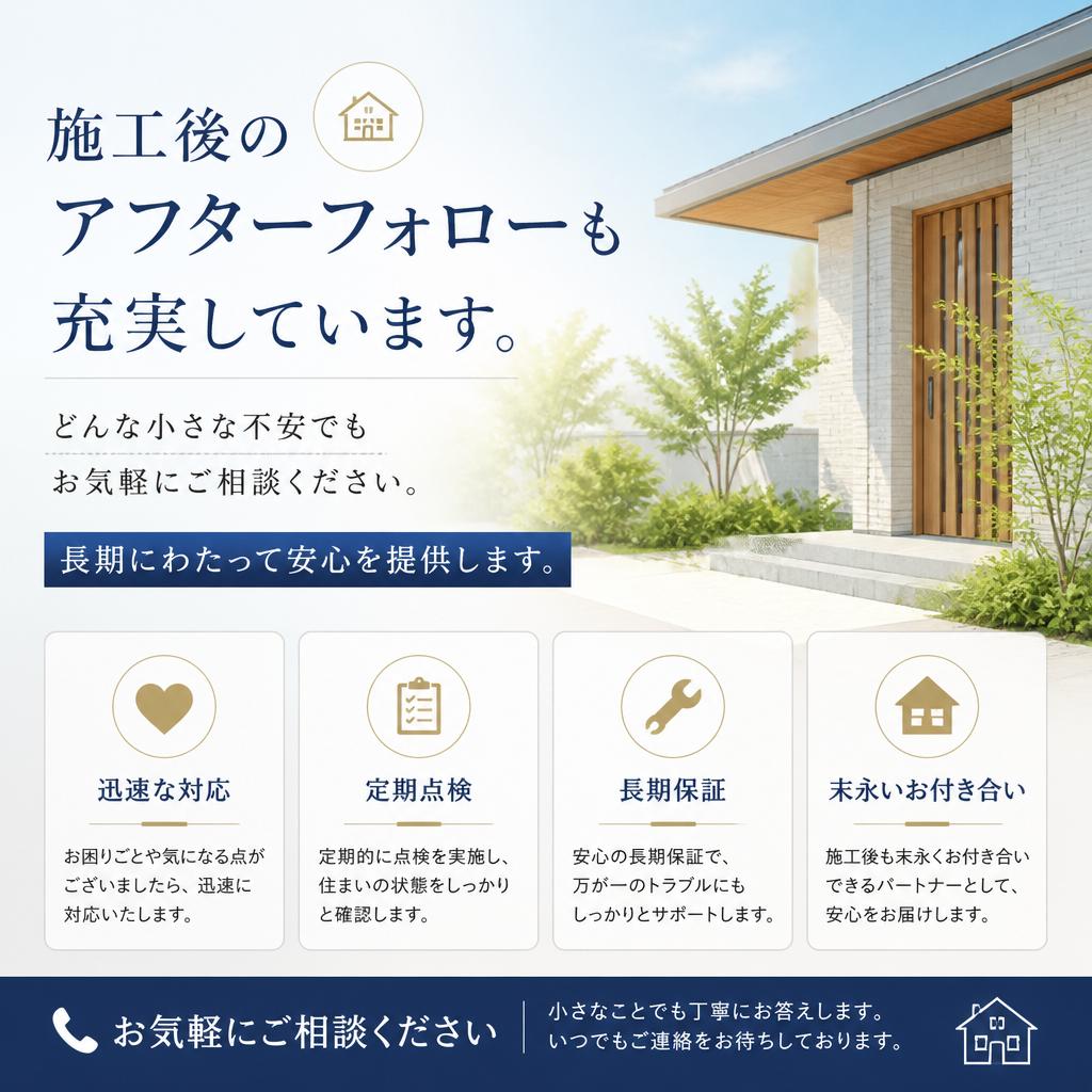 安心のアフターフォロー