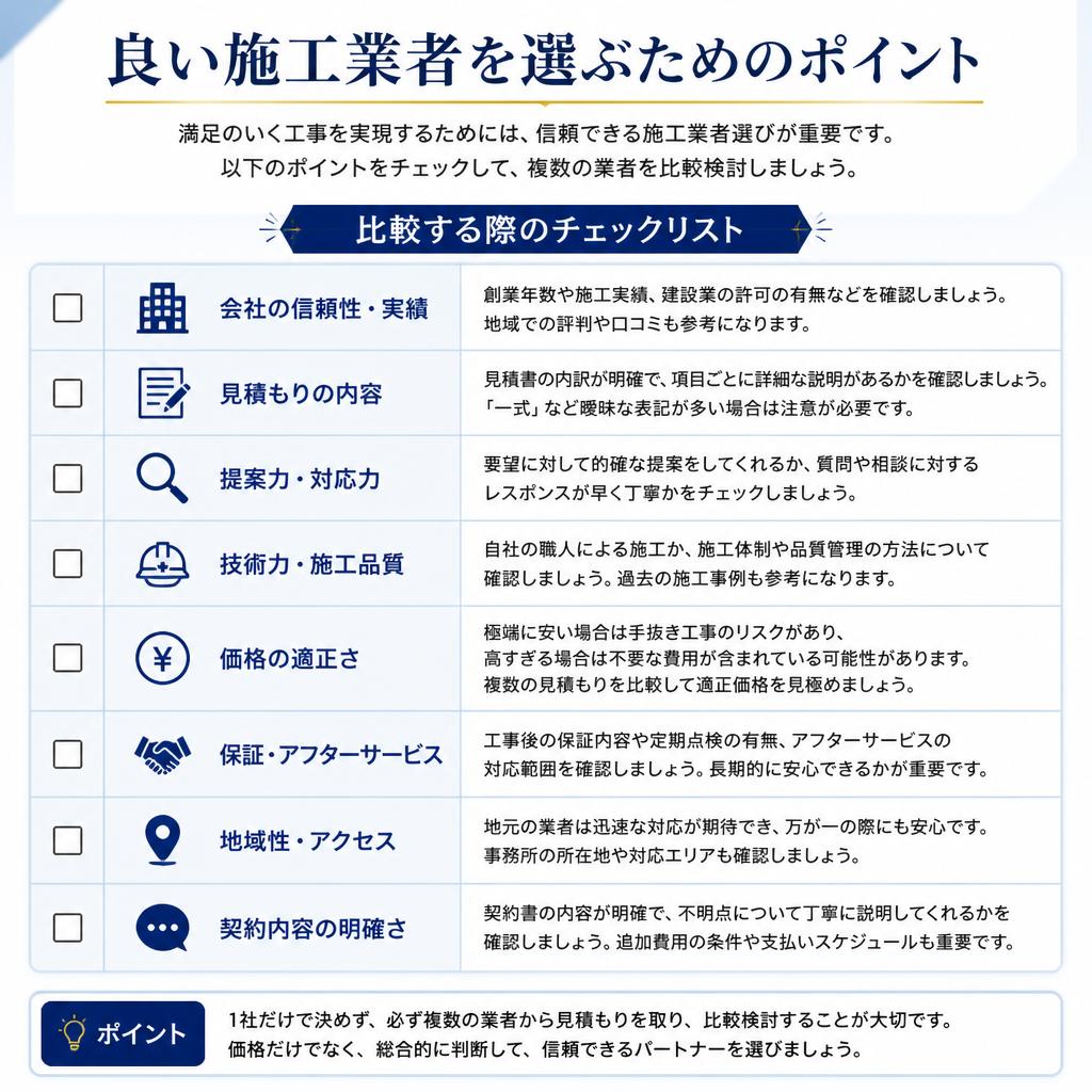 信頼できる施工業者の見極め方