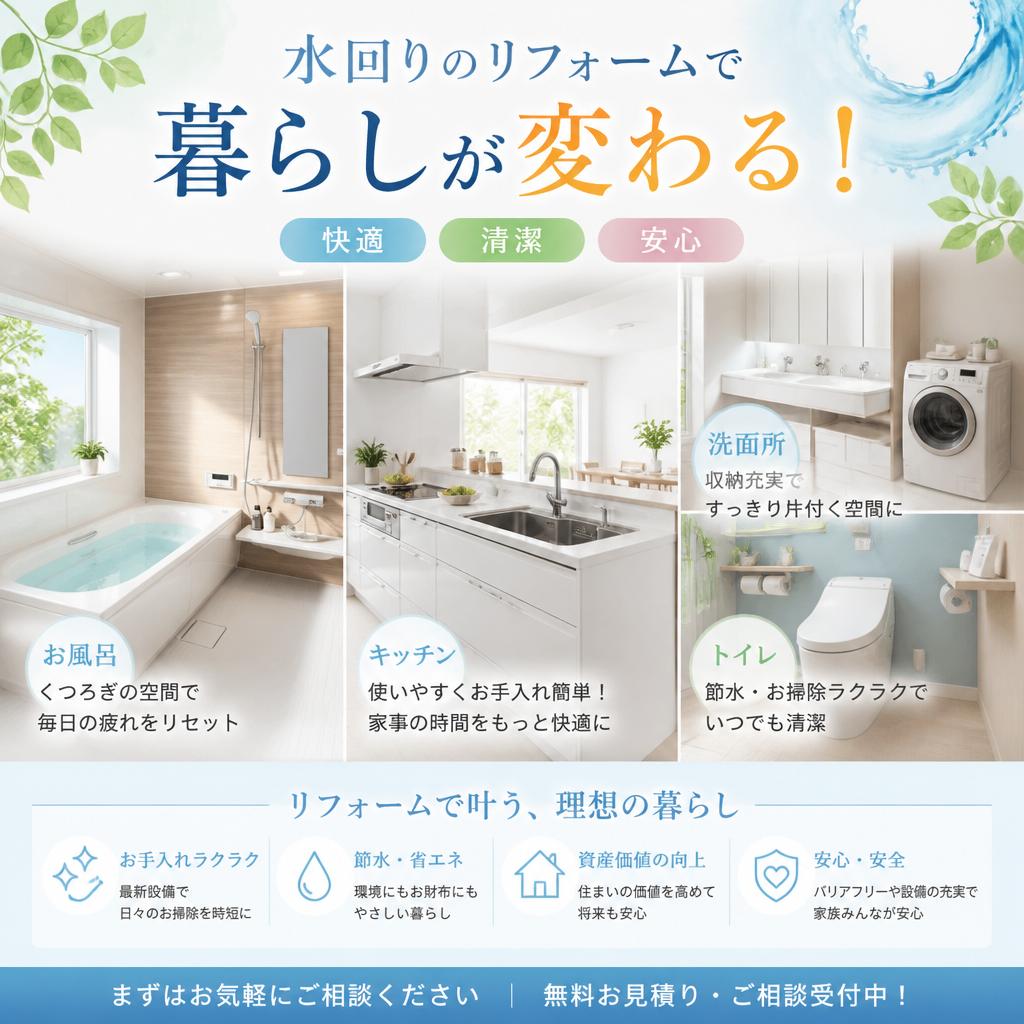 水回りのリフォームで暮らしが変わる！
