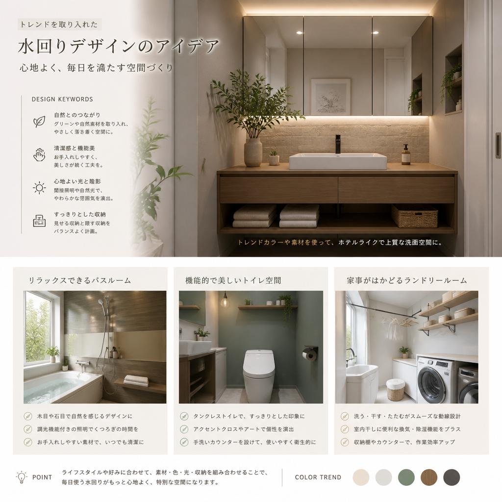 2. 新しいスタイルの水回りデザイン