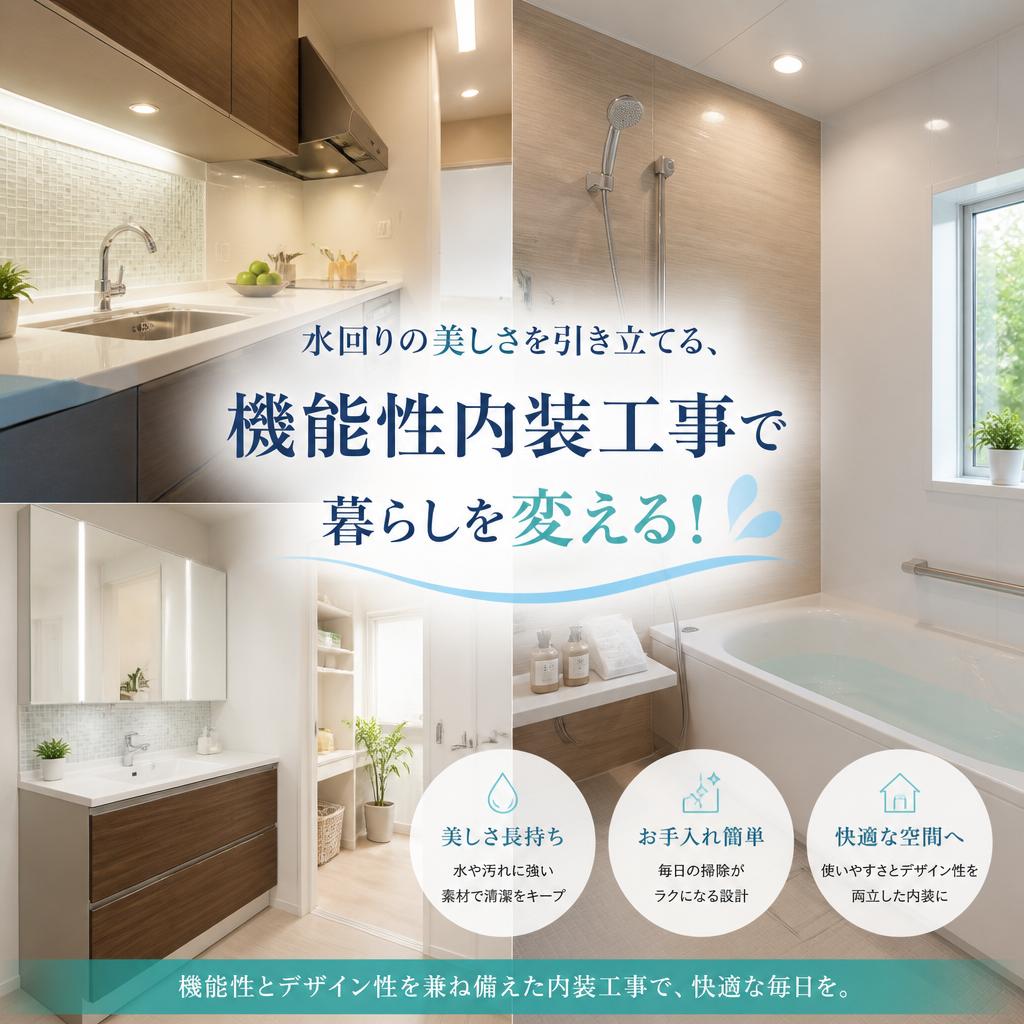 水回りの美しさを引き立てる、機能性内装工事で暮らしを変える！
