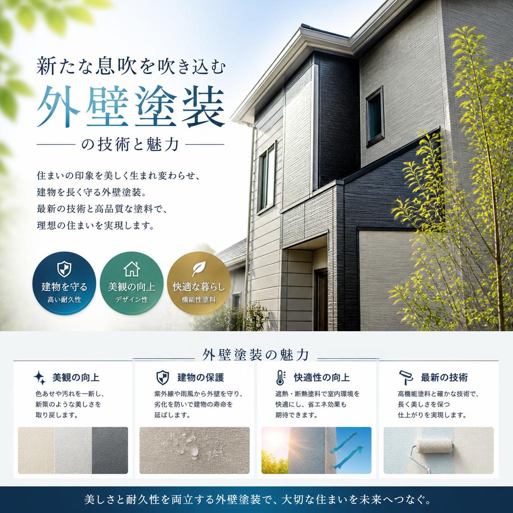 新たな息吹を吹き込む外壁塗装の技術と魅力