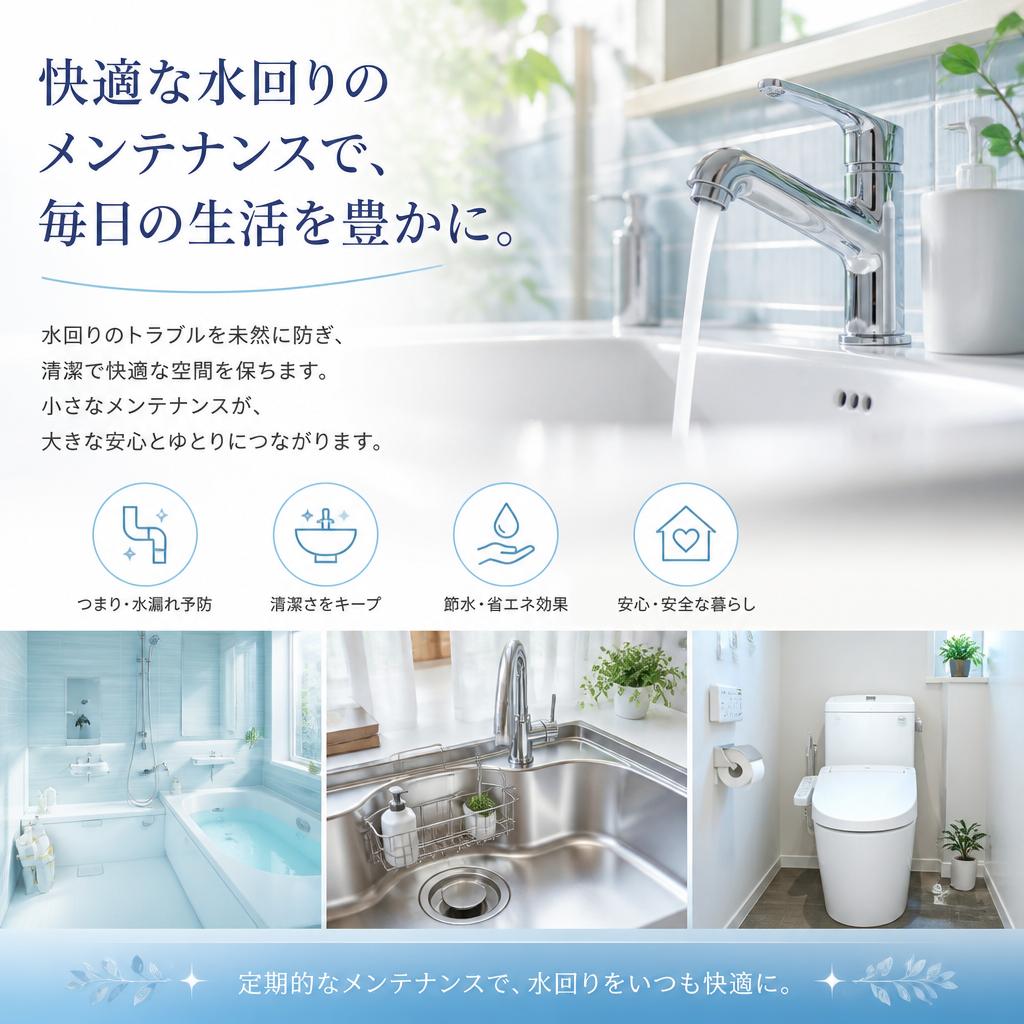 快適な水回りのメンテナンスで、毎日の生活を豊かに。