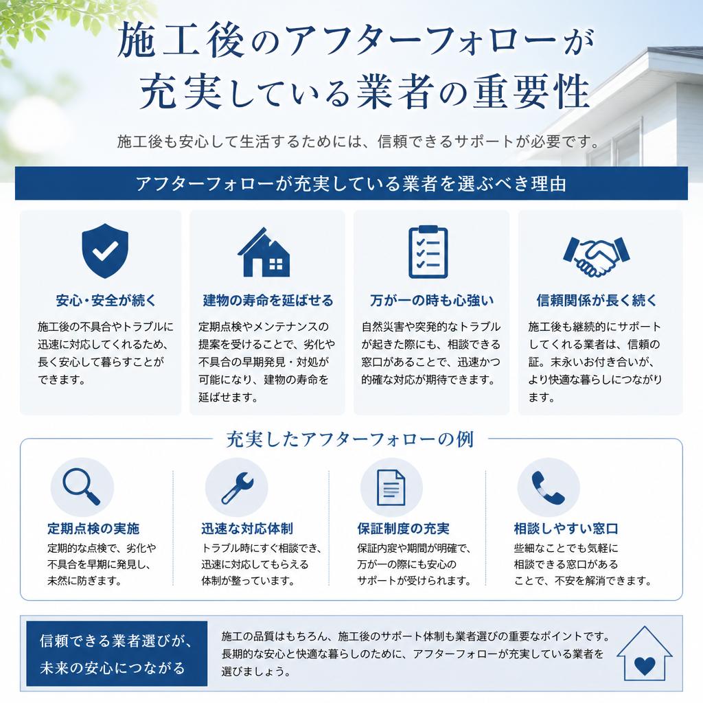 アフターフォローが安心の鍵